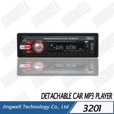 Detachable Panel universal Car Mp3 Player With Fm 18 Preset Stations WMA ID3